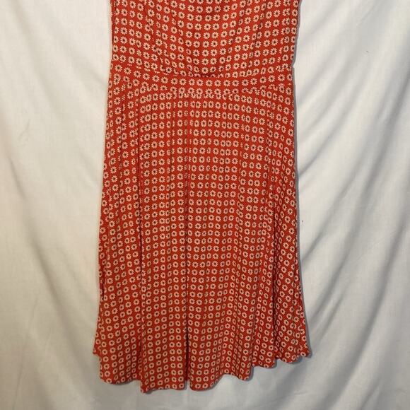 Maeve Orange Floral Brianne Cowl Neck Sleeveless Dress Size M - Picture 4 of 9